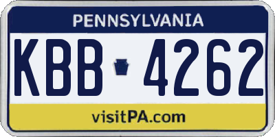 PA license plate KBB4262
