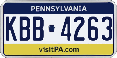 PA license plate KBB4263