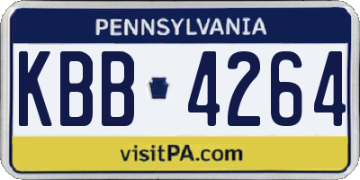 PA license plate KBB4264