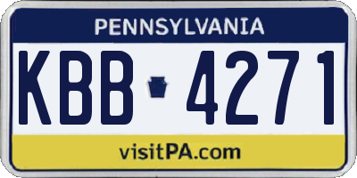 PA license plate KBB4271
