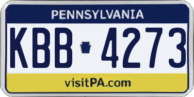 PA license plate KBB4273