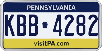 PA license plate KBB4282