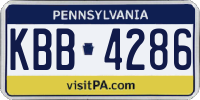 PA license plate KBB4286