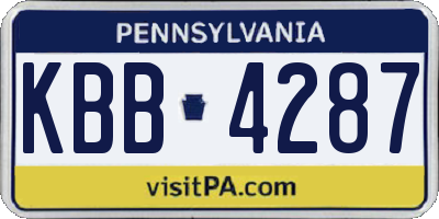 PA license plate KBB4287