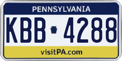 PA license plate KBB4288