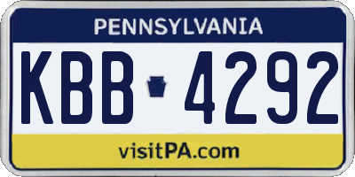 PA license plate KBB4292