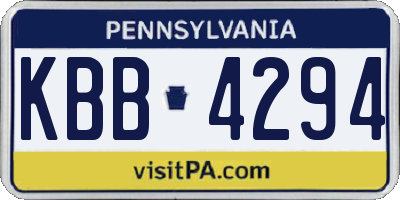 PA license plate KBB4294