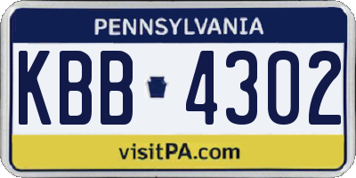 PA license plate KBB4302