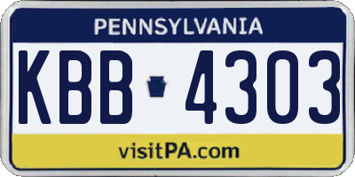 PA license plate KBB4303