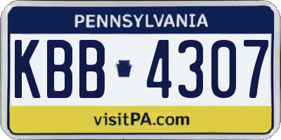 PA license plate KBB4307
