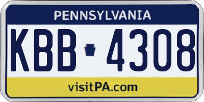 PA license plate KBB4308