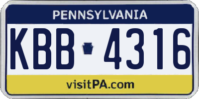 PA license plate KBB4316