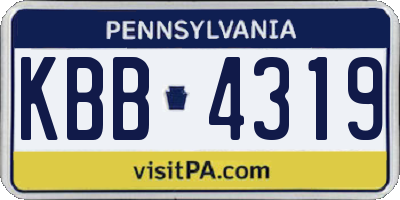 PA license plate KBB4319