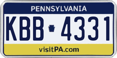 PA license plate KBB4331