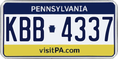 PA license plate KBB4337