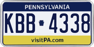 PA license plate KBB4338