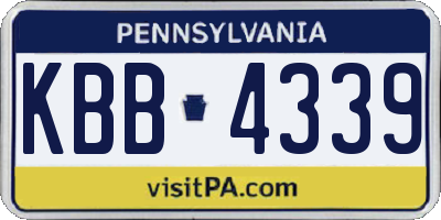 PA license plate KBB4339