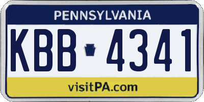 PA license plate KBB4341