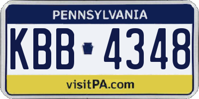 PA license plate KBB4348