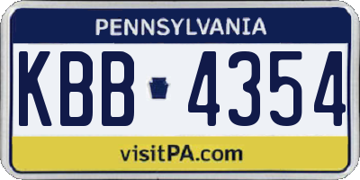PA license plate KBB4354