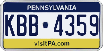 PA license plate KBB4359