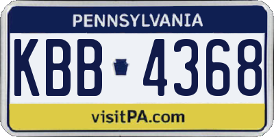 PA license plate KBB4368