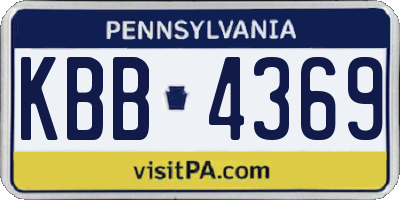 PA license plate KBB4369