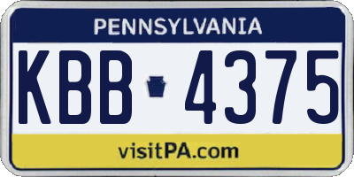 PA license plate KBB4375