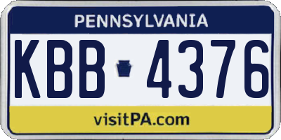 PA license plate KBB4376