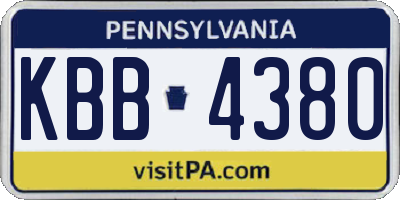 PA license plate KBB4380