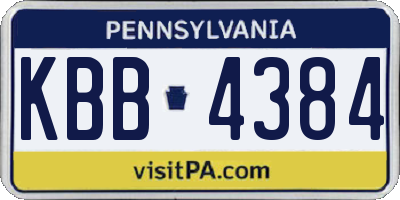 PA license plate KBB4384