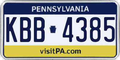 PA license plate KBB4385