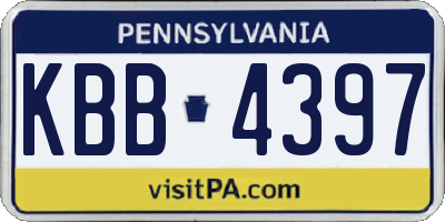PA license plate KBB4397