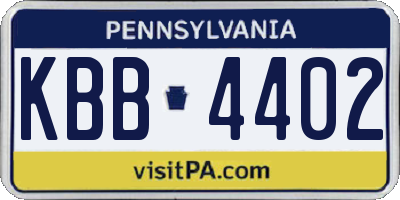 PA license plate KBB4402