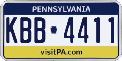 PA license plate KBB4411