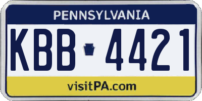 PA license plate KBB4421