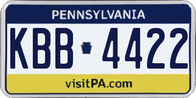 PA license plate KBB4422