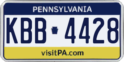 PA license plate KBB4428