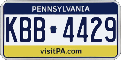 PA license plate KBB4429
