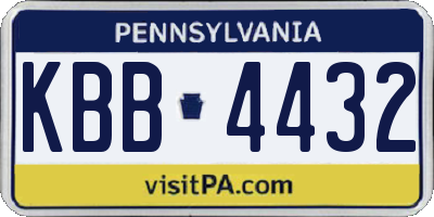 PA license plate KBB4432