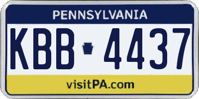 PA license plate KBB4437