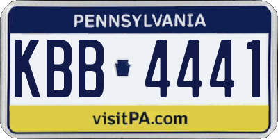 PA license plate KBB4441