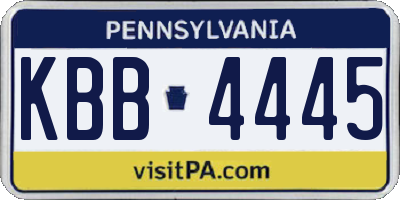 PA license plate KBB4445