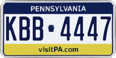PA license plate KBB4447