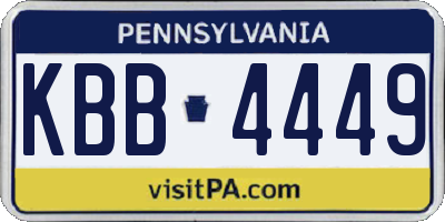 PA license plate KBB4449