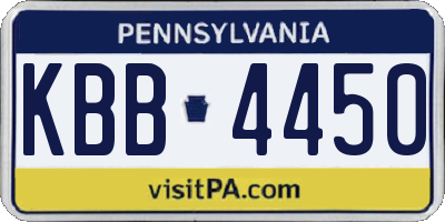 PA license plate KBB4450