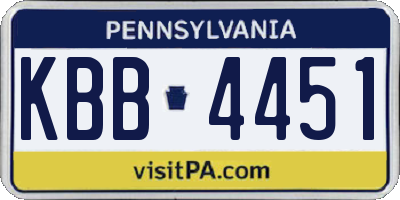 PA license plate KBB4451