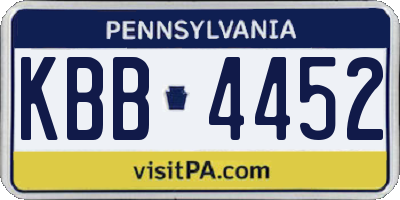 PA license plate KBB4452
