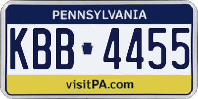 PA license plate KBB4455