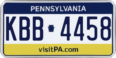 PA license plate KBB4458